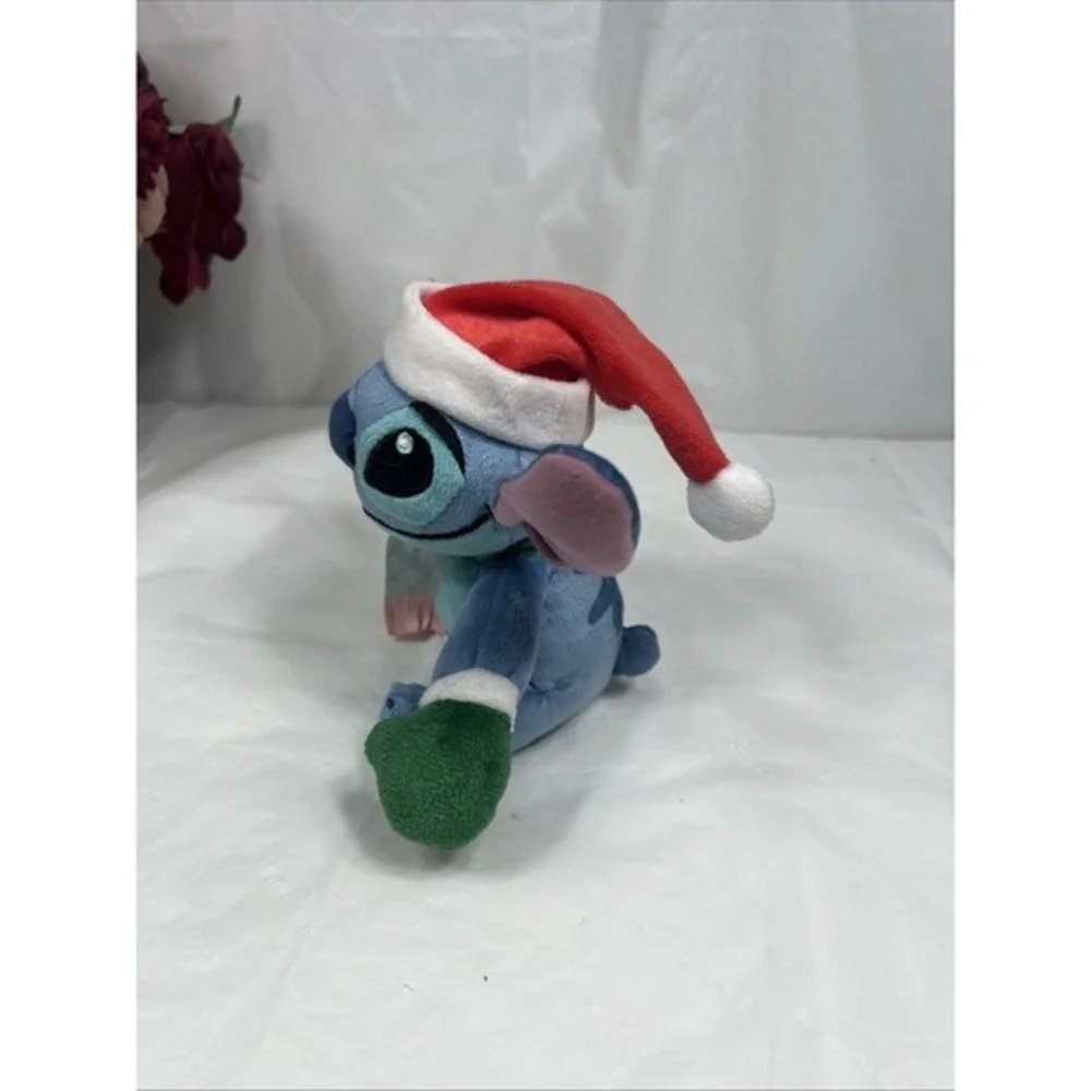 Disney Christmas Stitch Plush with Santa‎ Hat Scarf 6